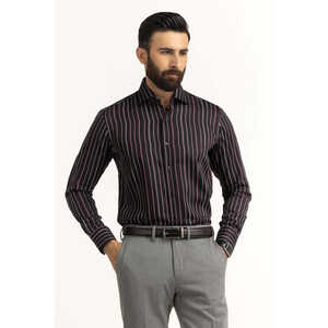 Camisas de Vestir Modernas a Rayas FS-STR25-251, 100% Algodón Popelina, Manga Larga, Casual, Antiarrugas, Tallas 3XL-6XL para Verano y Otoño - Product Image 1