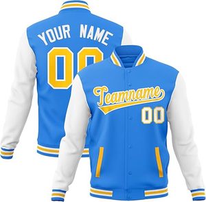 Chaqueta de hombre personalizada con logotipo de estilo callejero de talla grande, diseño universitario, chaqueta de cuero Letterman Varsity bordada con Flash - Product Image 5