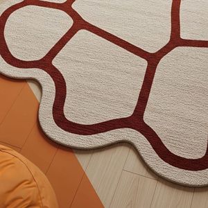 Alfombra de lana geométrica moderna personalizada alfombra abstracta con mechones a mano alfombra de diseñador para decoración del hogar sala de estar y picnics - Product Image 5