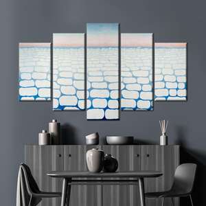 ศิลปะบนผืนผ้าใบลายน้ำแข็งสมัยใหม่: ภาพพิมพ์ภูมิทัศน์ฤดูหนาวแบบนามธรรม, ชุด 5 ชิ้น: ภาพพิมพ์แบบห่อหุ้ม - Product Image 1