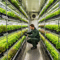 Conteneur de culture hydroponique intelligent de 40 pieds High Cube avec pompe et éclairage LED à spectre complet pour l'agriculture verticale commerciale intelligente
