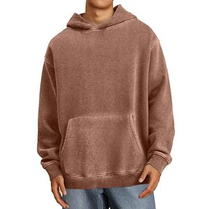 Fabricant personnalisé de sweats à capuche en coton mélangé épais pour homme, sweat-shirt de base lavé à l'acide, pull-over pour hommes en détresse - Product Image 1