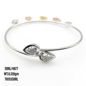 Bracelet en argent CZ en forme de coeur 925 Sterling Zircon cubique pavé réglage bracelets de Tennis solides pour les filles fête et cadeau - Product Image 3