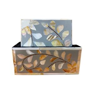 Handmade Classic Natural <b>Wood</b> <b>Coaster</b> Set 20 Pcs with 3 5 4 Inches Custom Bone and Brass Inlay Made in India - Product Image 6