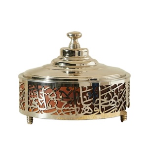 Arabic Look Wooden Pot With Metal Stand For Pot Best Quality Handmade Luxury Casserole Round Shape Tabletop Kitchen Food Server