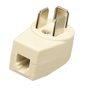 Adaptateur de prise danoise vers téléphone RJ11, blanc, acier et ABS, certifié ROHS, accessoire électronique modèle DM02, interconnexion - Product Image 1