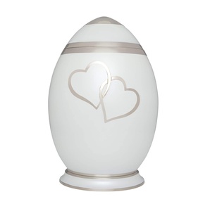 New Heart Printed Cremation Urn Silver and White Color Antique Design Handmade <b>Keepsake</b> <b>Memorial</b> Urn for Ashes - Product Image 1