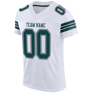 Nouveau maillot de football en maille verte et blanche à col en V en polyester de haute qualité maillot de football américain respirant en édition limitée - Product Image 3