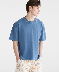 T-shirts tricotés 100% coton décontractés pour hommes manches courtes 220 grammes de tissu léger impression numérique lettrage personnalisé conception vierge - Product Image 4