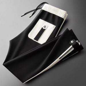 ชุดวอร์มผ้าสแปนเด็กซ์/ โพลีเอสเตอร์ระบายอากาศได้ดีสำหรับผู้ชายกางเกงออกกำลังกายรัดรูปเอวโลโก้สำหรับฤดูใบไม้ร่วง/ฤดูหนาว - Product Image 3