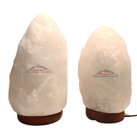 Lampes en sel de l'Himalaya artisanales biologiques, cristal de roche blanc naturel sculpté, lampe de table purifiante à toucher réel, qualité supérieure