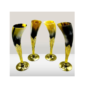 Verre en corne de buffle d'excellente qualité fait à la main personnalisé de haute vente design de jante en laiton artisanat verre en corne de buffle - Product Image 2