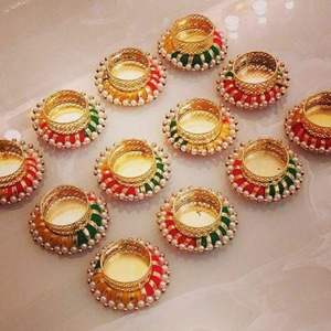 Supports de lumière de thé d'ambiance rougeoyante d'or avec le matériel de MDF et la taille adaptée aux mariages et aux événements de partie - Product Image 4