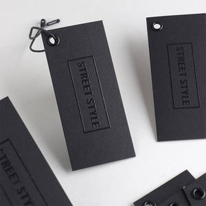 Fashion Embossed Swing Leather Tags Label Luxury Black UV Printed Custom Hang Tag for <b>Garment</b> Clothes Jeans - Product Image 6