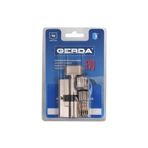 Cylindre GERDA EVO 30K/40 Nickel/Satin avec bouton 5 clés 5.1 classe B (BLISTER PACKAGE) - Product Image 1