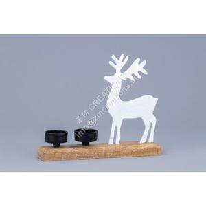 Trending Small Reindeer <b>Miniature</b> Tealight Candle Jar Holder Christmas Decoration Wooden <b>Base</b> Factory Customizable Wholesale - Product Image 1