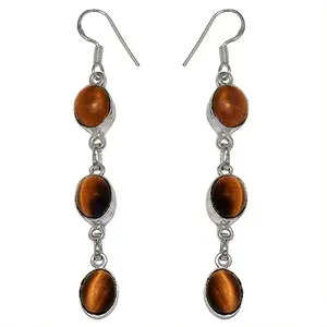 Pendientes Colgantes de Plata 925 con Ojo de Tigre para Mujer, Joyería de Piedras Preciosas a la Moda - Product Image 1