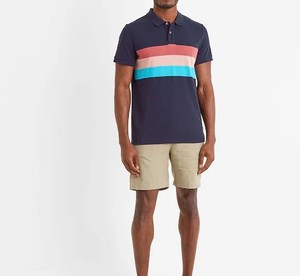 Polos atléticos con logotipo personalizado de algodón al por mayor, polos de manga corta lisos de alta calidad a precio barato, Polo para hombre con bloque de color para exteriores - Product Image 6