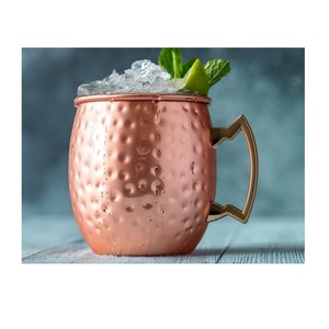 Tasse en cuivre Hammer Point Moscow Mule de qualité standard avec poignée dorée Tasses Moscow Mule de 14oz de Jamsons - Product Image 2