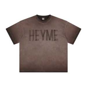 เสื้อยืดผ้าฝ้ายขนาดใหญ่260แกรมสำหรับผู้ชายเสื้อยืดครอปโบซี่เสื้อวินเทจซีดจางไปจากแสงแดด - Product Image 4