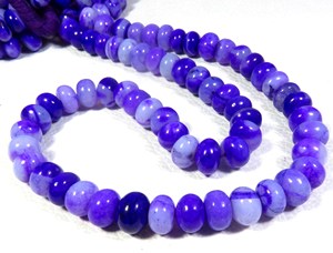 อัญมณีโอปอลสีฟ้า9มม. ลูกปัดเรียบแบบมีเชือกขัดเงาขนาด16 "อัญมณีธรรมชาติอัญมณีหลวม - Product Image 6