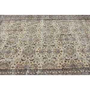 Alfombra de Lana Clásica Beige Marrón de 6.4 x 10.2 pies, Diseño Turco de Patchwork, Ecológica, Pelo Mediano, Rectangular para Comedor, con Base de Látex - Product Image 5