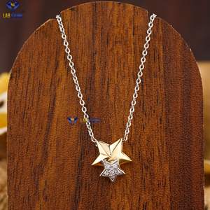 จี้เพชรทรงกลม 0.04 กะรัต ระดับความสะอาด EF-VS สีเหลืองทอง ประดับเพชรระยิบระยับเล็กๆ จาก Labstone - Product Image 1