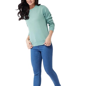 Vente en gros de sweats pour femmes à la mode personnalisés sweats légers en coton à manches longues vêtements de rue nouveau style sweat-shirts pour femmes coréennes - Product Image 3