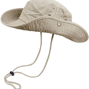 Chapeau de pêcheur à large bord en toile de jute pour l'extérieur, protection solaire UV, logo personnalisé, vert, chapeau de safari pour hommes - Product Image 1