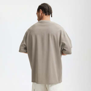 Camiseta Oversize de Algodón 100% Pesado con Cuello Redondo Acanalado y Logotipo OEM Personalizado para Streetwear - Product Image 2