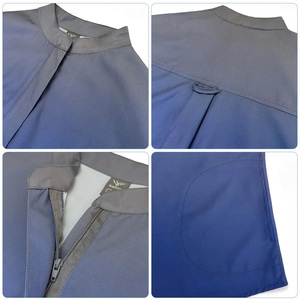 Conjunto de Uniformes Médicos Unisex Verde Oscuro, Top con Cuello Mao y Mangas Cortas de Spandex, Pantalones Jogger Elásticos con Protección Antiagujas - Product Image 4