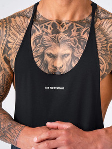 Haute exigence vêtements de sport hommes noir débardeur sans manches gilet de gymnastique athlétique entraînement Fitness vêtements de sport été coton Stringer - Product Image 4