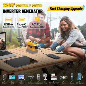 2 gói 220 Wát điện cầm tay Inverter cho <span class=keywords><strong>Dewalt</strong></span> 18V/<span class=keywords><strong>20V</strong></span> pin chuyển đổi DC 18V để AC 110V với AC Outlet kép USB-A - Product Image 5