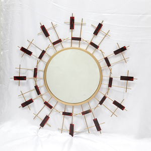 Espejo de pared moderno con acabado plateado de forma única de Metal de hierro de la India, estilo elegante, decoración de pared de lujo para el hogar, superventas - Product Image 4