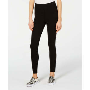 Pantalon crayon skinny taille haute en ponte respirant noir X-Small pour jeunes célébrités avec taille élastique et design froissé - Product Image 1