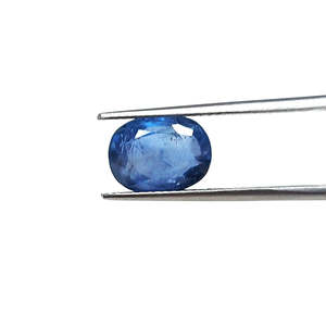 Saphir bleu naturel non chauffé 5,31 carats, taille ovale, avec des nuances jaunes, grises et roses émeraude radiantes - Product Image 4