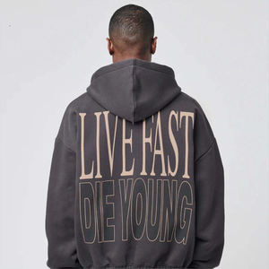 Custom Made Full Zip Hoodie Venta al por mayor Ácido Lavado Hombres Sudadera Estilo de la calle de alta calidad Zip Zipper Hoodies Fabricantes - Product Image 2