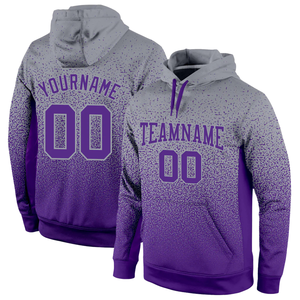 Sweat-shirt à capuche personnalisé avec sublimation dégradée, sweat-shirt d'équipe personnalisé, gris violet, logo OEM, design de vêtements de sport, fabrication en usine - Product Image 1