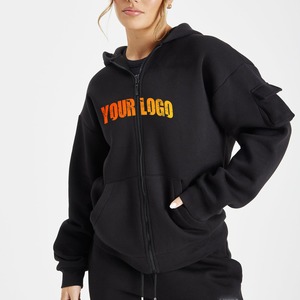 Sweat à capuche oversize à manches longues et fermeture éclair pour femme, automne 2025, vêtements de sport d'extérieur avec plusieurs poches - Product Image 1