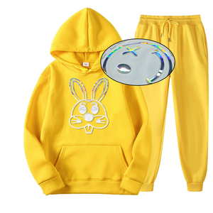 Custom Design Sweatshirt and <b>Sweatpants</b> <b>Set</b> High Quality Tracksuit Heavy Weight Flared <b>Sweatpants</b> and Hoodie <b>Sets</b> - Product Image 3