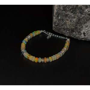 AAA+ Ethiopian <b>Opal</b> 925 Sterling Silver <b>Bracelet</b> Fashion Charm <b>Bracelets</b> - Product Image 3