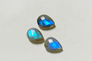 Pierre précieuse en labradorite bleue facettée en forme de goutte d'eau, cabochon briolette, pour la fabrication de bijoux, pendentif, 11x15mm - Product Image 5