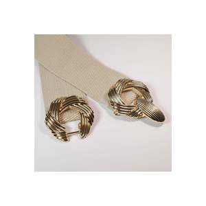 Ceinture élastique pour femme avec boucle dorée, ceinture pour veste, ceinture pour chemise, ceinture pour robe - BEIGE - Product Image 3