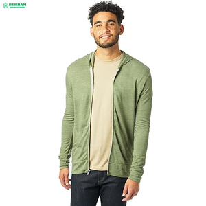 Vente en gros de sweats à capuche unisexes légers de couleur moutarde uni 2024, 100% coton, molleton/polaire française, doux, durables, séchage rapide - Product Image 2