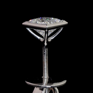 Joyería fina 14K Oro blanco sólido 2.0CT/pares Pendientes de tuerca de diamante cultivado en laboratorio de corte radiante - Product Image 3