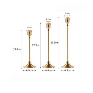 Bougeoir en métal de style européen 3 pièces pour Noël, anniversaires, fêtes, décoration de la maison et de mariage - Product Image 2
