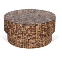 Table basse en bois de coquille de noix de coco au design moderne nouveauté article de décoration intérieure pour meubles de salon du Vietnam tables console