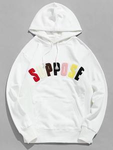 Sweat à capuche thermique personnalisé avec étiquettes personnalisées de grande taille en polaire de qualité supérieure avec broderie en chenille multicolore - Product Image 6