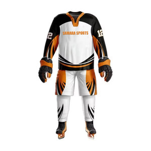 Uniformes de hockey sobre hielo con logotipo personalizado Conjunto de camisetas sublimadas de sarga de aparejos con camiseta de hockey sobre hielo con logotipo personalizado - Product Image 1