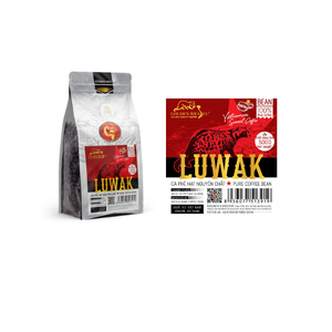 HucaFood Premium 100% Orgánico Robusta Luwak Granos de café tostados medianos con procesamiento verde mezclado Servicio OEM ODM - Product Image 1